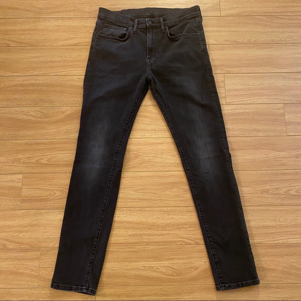H&M Mens Black Skinny Fit Jeans 34Wx30L